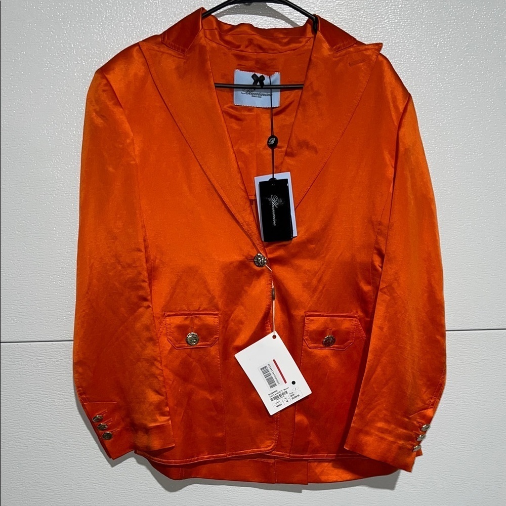 Blumarine Women’s US Size 4 (Italian size 40) Orange Linen Blazer